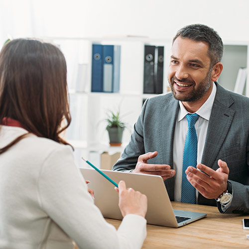 Professional B2B consultation in an office